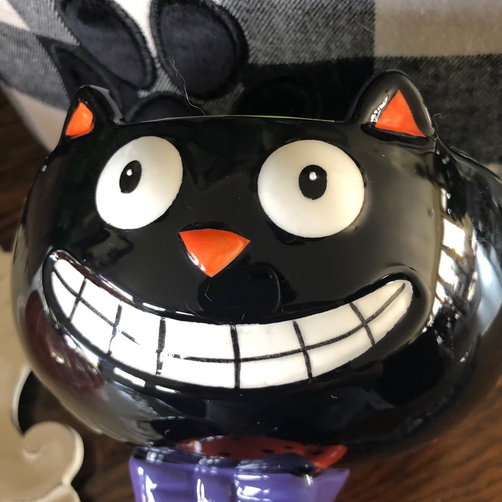 Halloween Black Cat Candy Bowl Dish Beer Mug - Picture 7 of 16